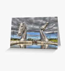 the Kelpies , Helix Park , Grangemouth 654 Greeting Card