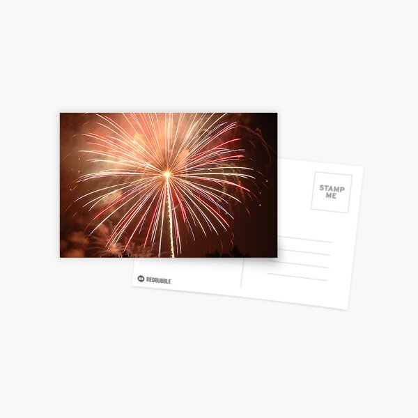 Red Fireworks Postcard