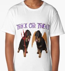 Cute Rottweiler Halloween Trick or Treat Vector Long T-Shirt