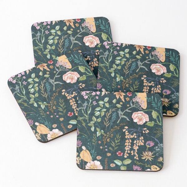Item preview, Hana Floral (teal)  designed and sold by Esther  Fallon Lau.