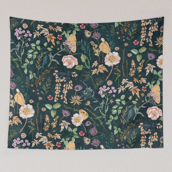Item preview, Hana Floral (teal) designed and sold by Esther Fallon Lau.