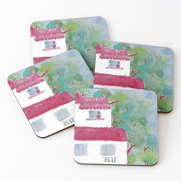 Item preview, Village houses in the woods watercolor designed and sold by Anna Lemos.
