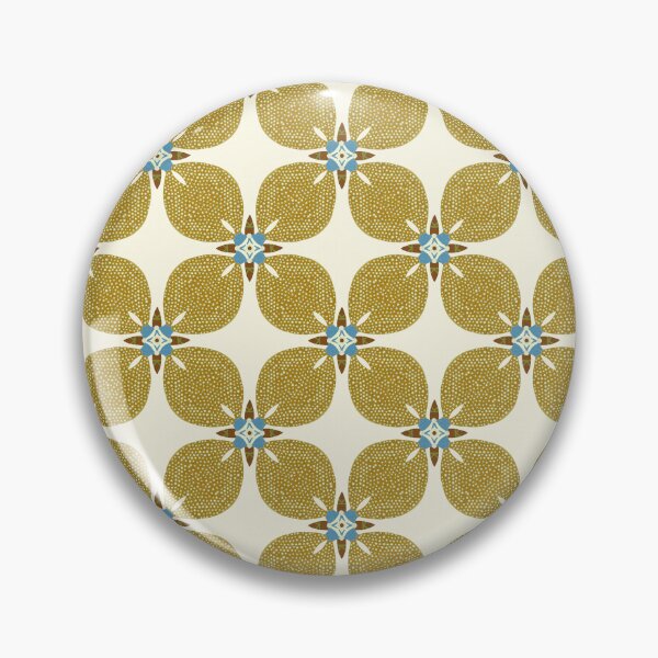 Item preview, Retro Flower - Sunshine Yellow & Blue designed and sold by Sarah Thorpe Designs .