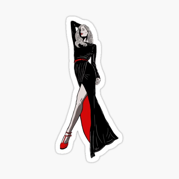 "Red, Black & White" Series Picture 3 - Thoughtful Sticker