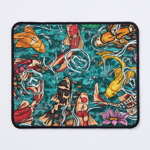 Item preview, 9 koi fish painting, colorful japanese koi pond designed and sold by NadiaChevrel.