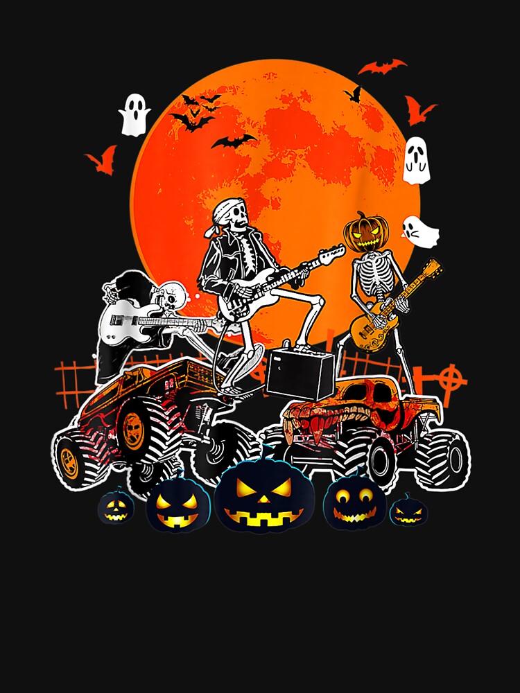 Discover Happy Halloween Funny Skeleton Playing Guitar Monster
