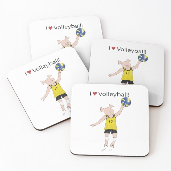 Aperçu de l'œuvre J'aime le volley-ball ! Cochon volleyeur. créée et vendue par PiggingJapan.