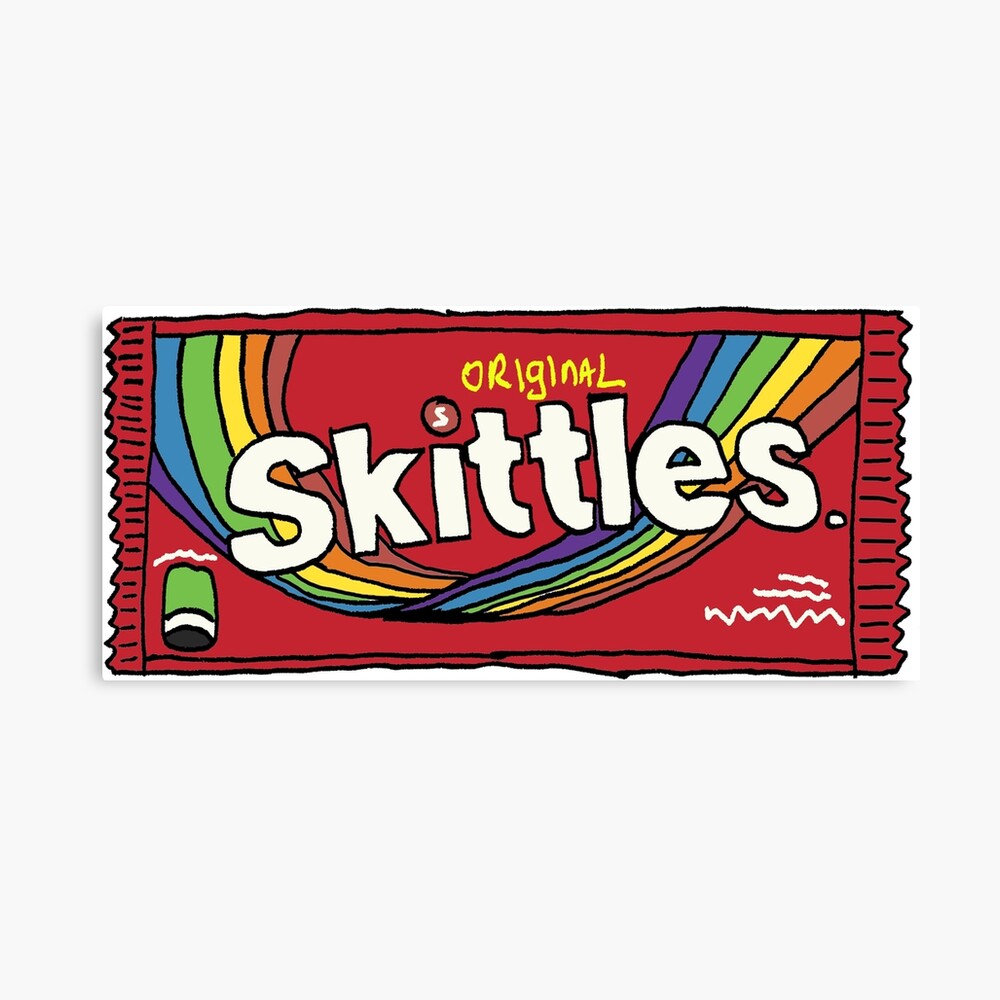 skittles illustration metal print by parttimetrash redbubble