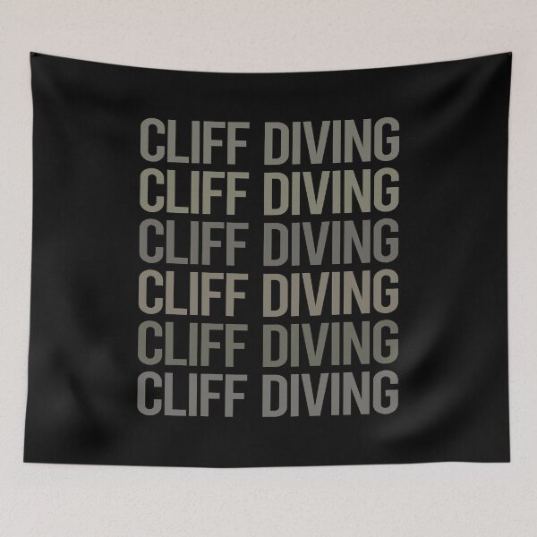 Item preview, Gray Text Art Cliff Diving designed and sold by TartSpiderWeb.