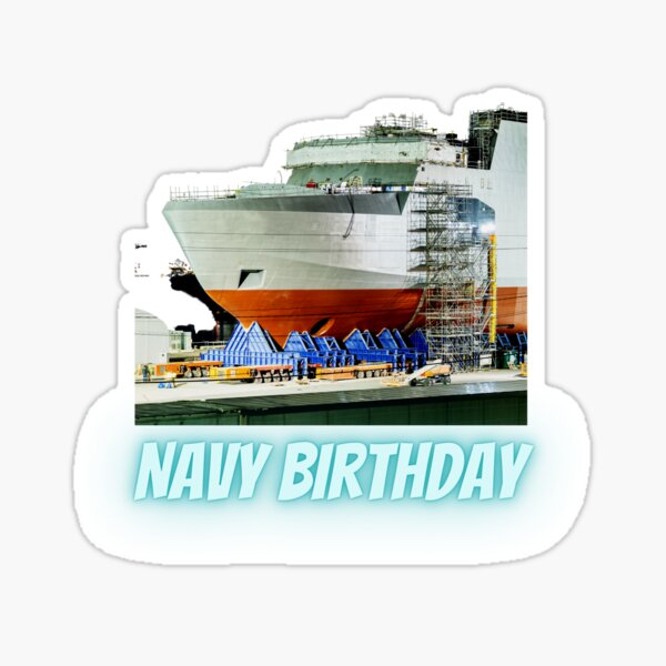 Navy Birthday Sticker