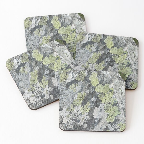 Item preview, Green Lichen on White and Grey Stones designed and sold by Sinemathk.