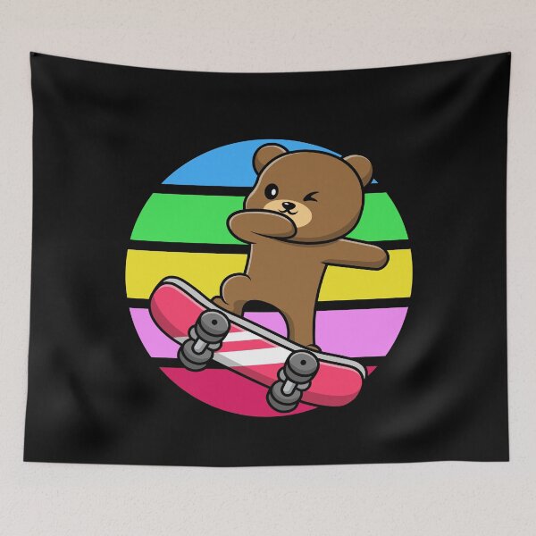 Item preview, Little cute teddy bear on a skateboard designed and sold by Rev-Style.