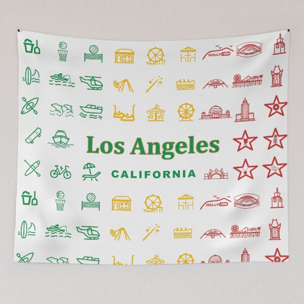 Item preview, Los Angeles, California - Popular Attractions designed and sold by leemcnut.