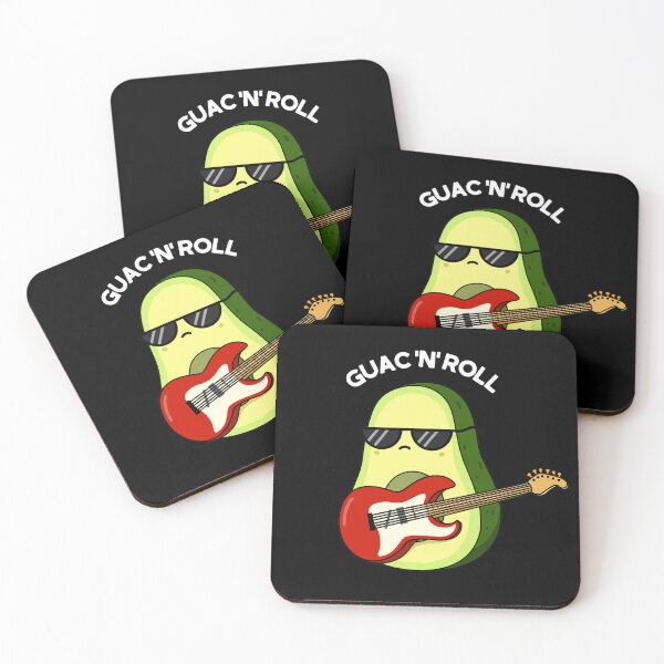 Item preview, Guac And Roll Rocker Funny Avocado Puns (Dark BG) designed and sold by punnybone.