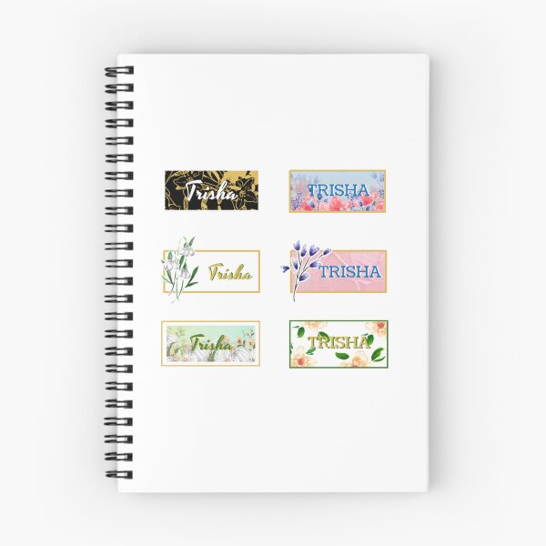 Item preview, Trisha name sticker for hydro flask, name sticker image, sticker pack, personalized name sticker, custom name sticker, name stickers for kids designed and sold by DoodlesFlowers.