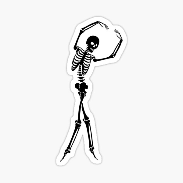 Dancing Skeleton Sticke Bumpe Sticke Vinyl Decal 5'', QH