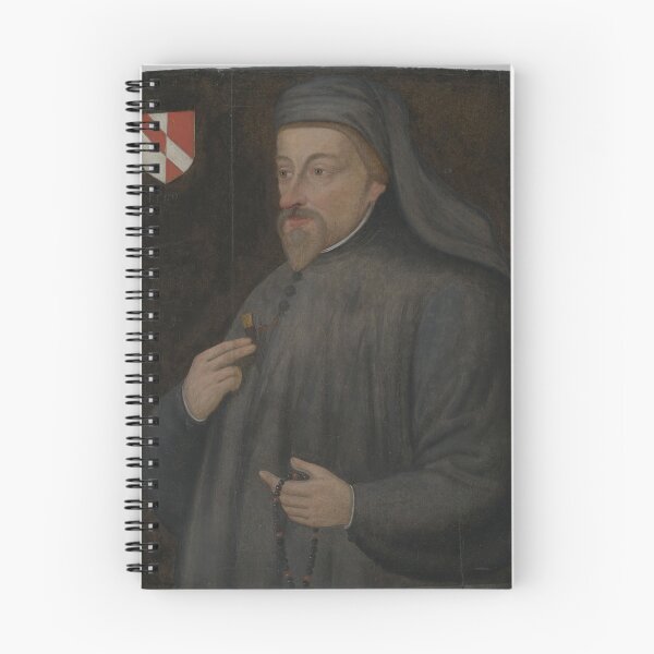 Item preview, Vintage Geoffrey Chaucer Portrait Painting  designed and sold by BravuraMedia.