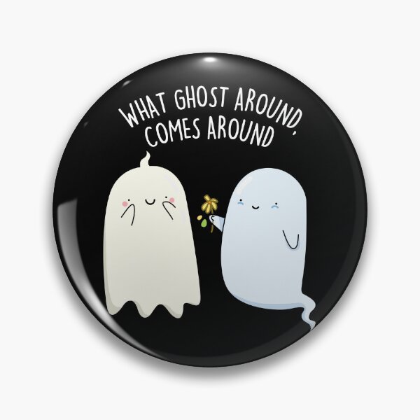 Item preview, What Ghost Around Comes Around Halloween Puns (Dark BG) designed and sold by punnybone.