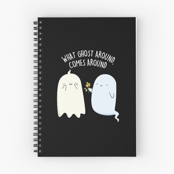 Item preview, What Ghost Around Comes Around Halloween Puns (Dark BG) designed and sold by punnybone.