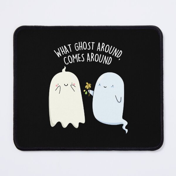 Item preview, What Ghost Around Comes Around Halloween Puns (Dark BG) designed and sold by punnybone.