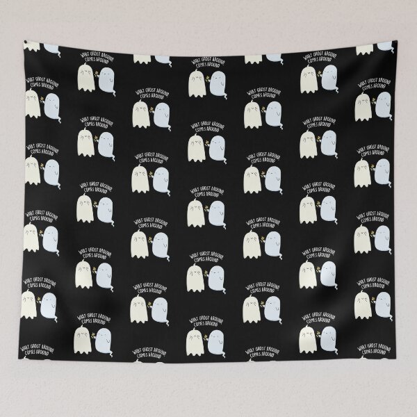 Item preview, What Ghost Around Comes Around Halloween Puns (Dark BG) designed and sold by punnybone.