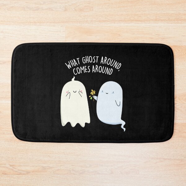 Item preview, What Ghost Around Comes Around Halloween Puns (Dark BG) designed and sold by punnybone.