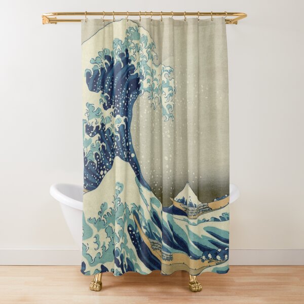 The Classic Japanese Great Wave off Kanagawa by Hokusai Shower Curtain