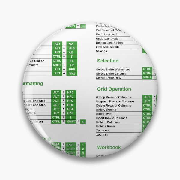 Item preview, Excel Shortcuts White and Black designed and sold by RaziCollection.