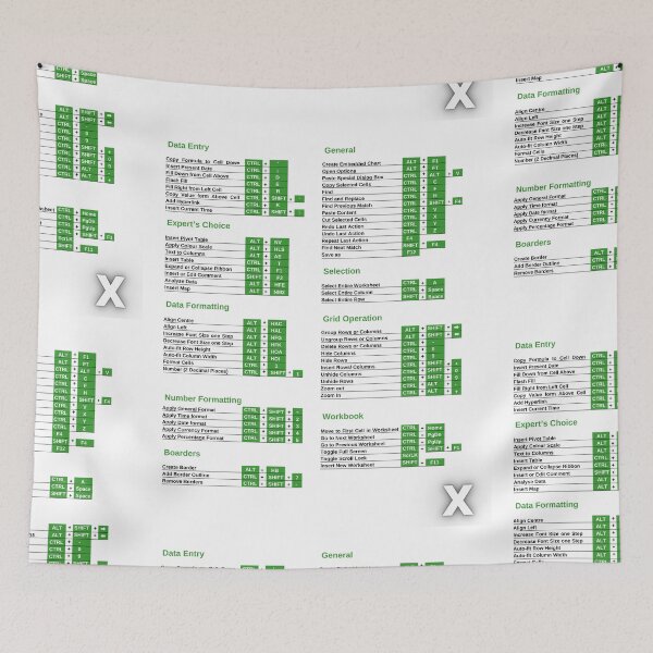 Item preview, Excel Shortcuts White and Black designed and sold by RaziCollection.