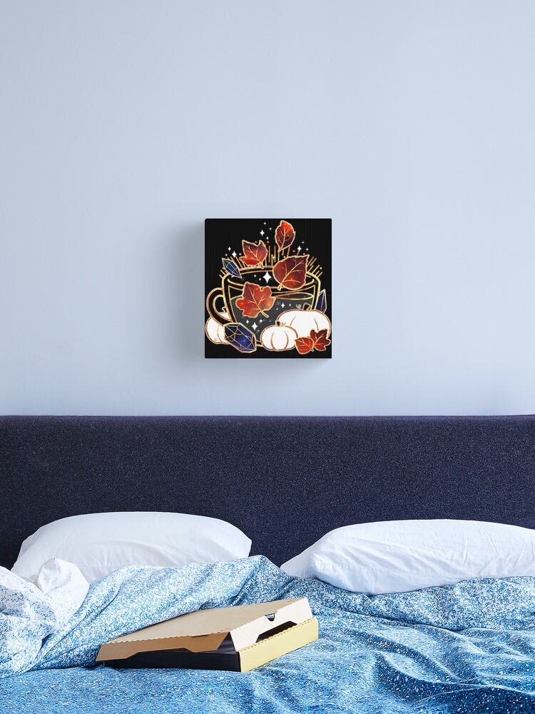 Thumbnail 1 of 3, Canvas Print, Gilded Autumn Teacup designed and sold by heysoleilart.