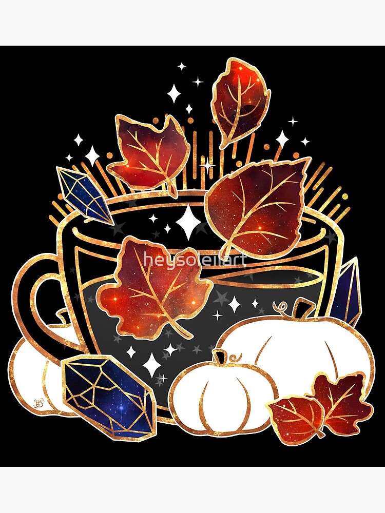 Thumbnail 3 of 3, Canvas Print, Gilded Autumn Teacup designed and sold by heysoleilart.
