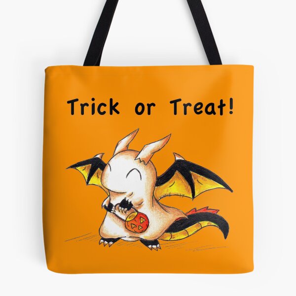 Item preview, Trick or Treat Dragon (With Text) designed and sold by KOKeefeArt.