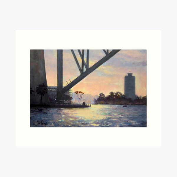 Under the Bridge, Sydney Harbour Painting Art Print