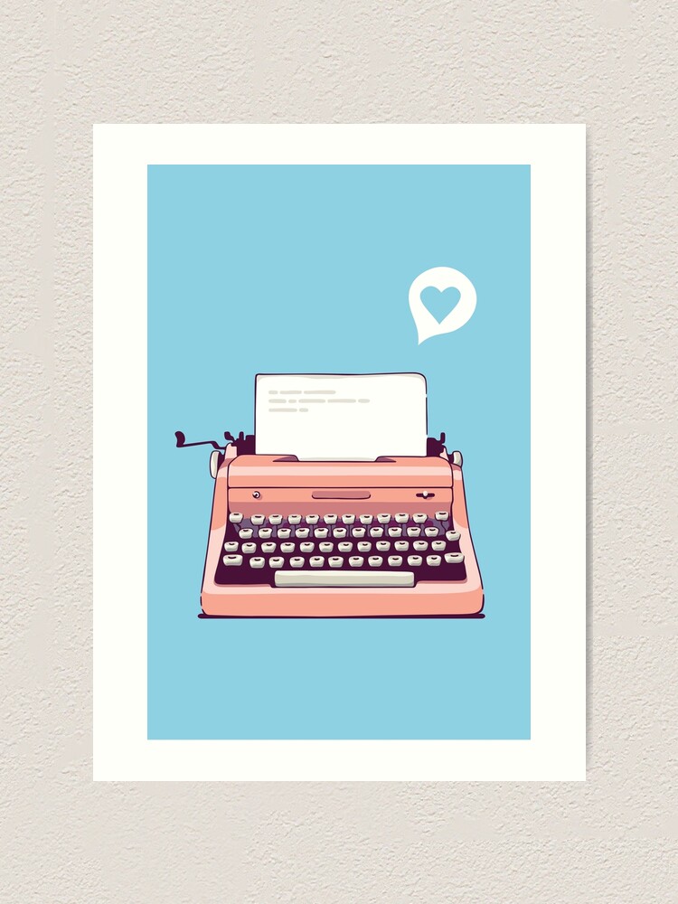 "Pink Retro Typewriter" Art Print by sundrystudio Redbubble