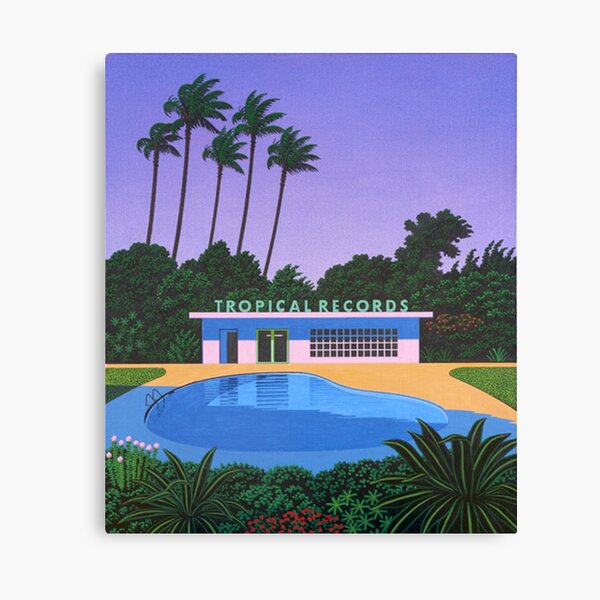 Tropical Music Record Canvas Print