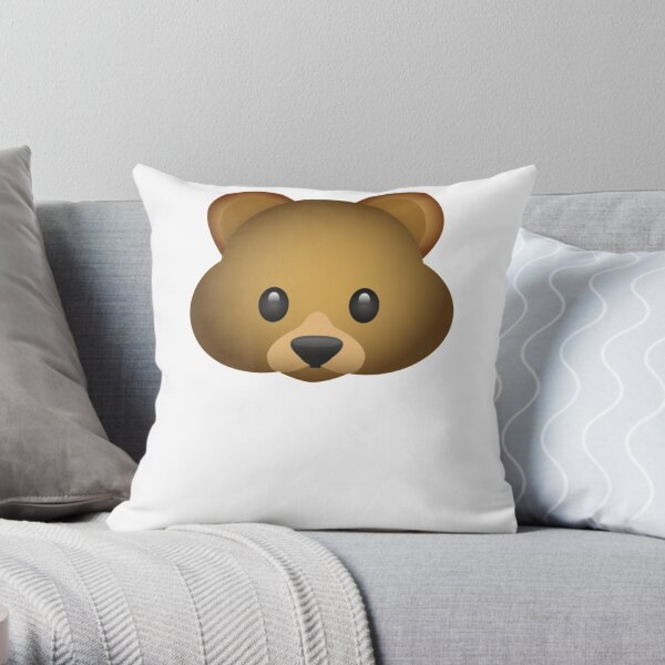 Cute And Cuddly Bear Emoji Throw Pillow