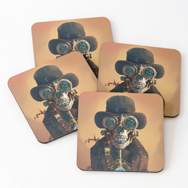 Item preview, Steampunk Skull Art Board Print designed and sold by nuel-art.