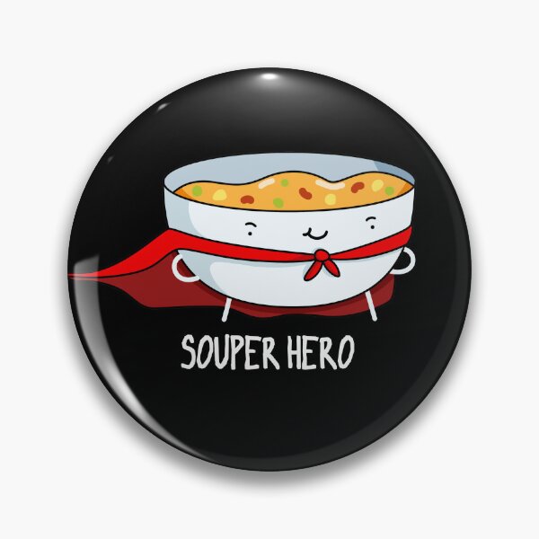 Item preview, Souper Hero Funny Soup Puns (Dark BG) designed and sold by punnybone.