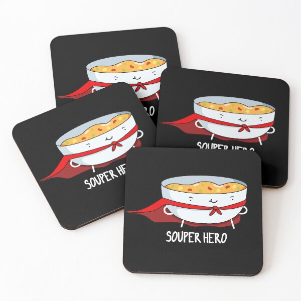 Item preview, Souper Hero Funny Soup Puns (Dark BG) designed and sold by punnybone.