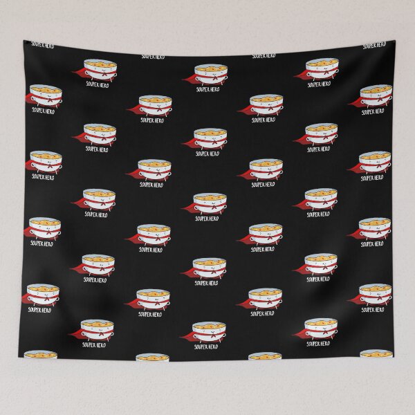 Item preview, Souper Hero Funny Soup Puns (Dark BG) designed and sold by punnybone.