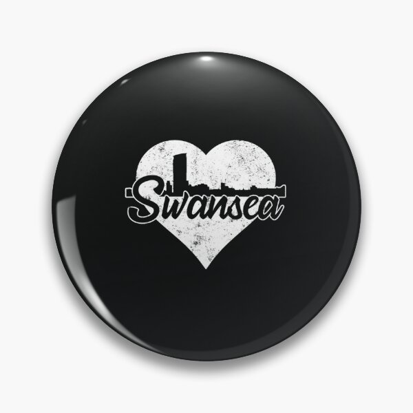 Item preview, Retro Swansea Wales Skyline Heart Distressed  designed and sold by RDGersdesigns.