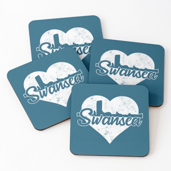 Item preview, Retro Swansea Wales Skyline Heart Distressed  designed and sold by RDGersdesigns.