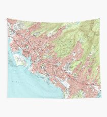 Honolulu Hawaii Map (1983) Wall Tapestry