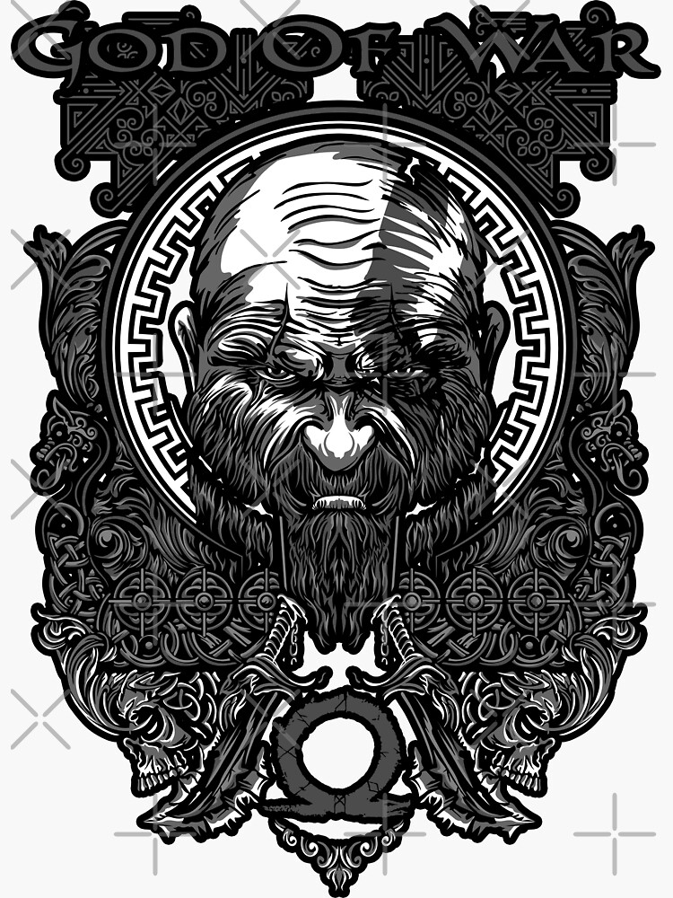 Pegatina «Boy and Kratos Franquicia de acción y aventuras del juego