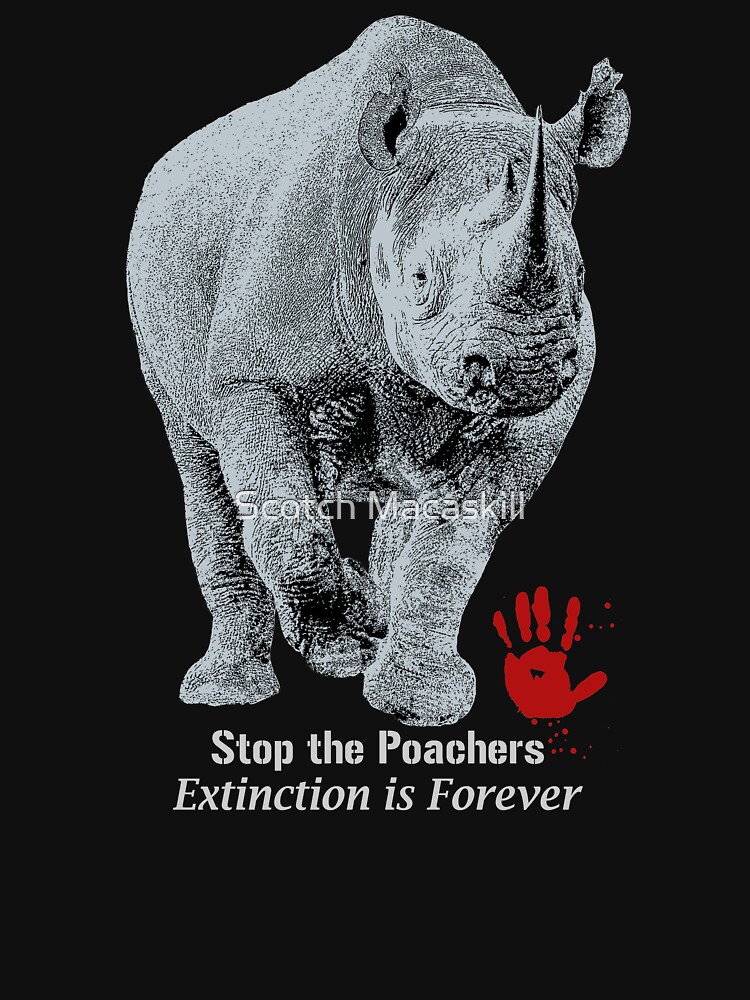 Thumbnail 7 of 7, Essential T-Shirt, Black Rhino | Stop Poachers, Extinction is Forever designed and sold by scotch.
