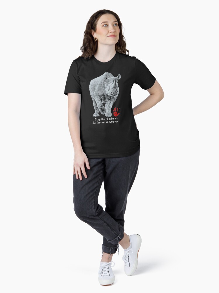 Thumbnail 4 of 7, Essential T-Shirt, Black Rhino | Stop Poachers, Extinction is Forever designed and sold by scotch.