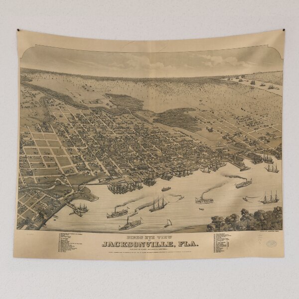 Item preview, Vintage Pictorial Map of Jacksonville FL (1874) designed and sold by BravuraMedia.
