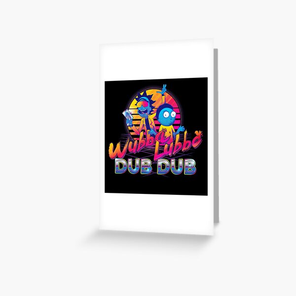 Rick and Morty Neon Greeting Card