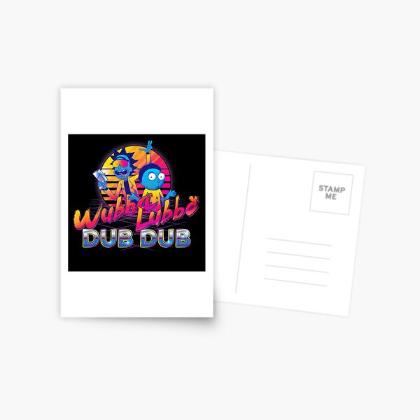 Rick and Morty Neon Postcard