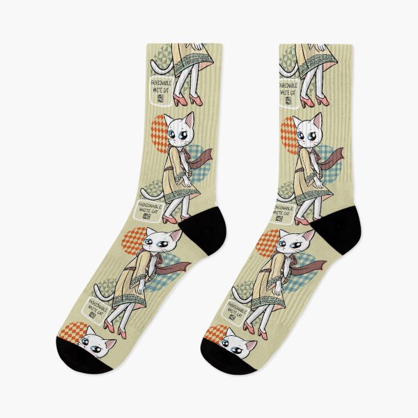 Item preview, Fashionable white cat designed and sold by BATKEI ART.